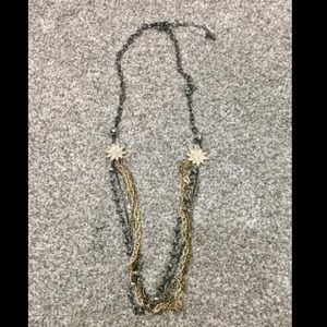 Gold and Charcoal Chain Necklace